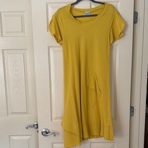 Oh My Gauze! Asymmetrical Yellow LA Style Dress, Size 1
